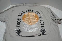 Zac Brown Band 2023 From the Fire World Tour Concert T-shirt Tan L Country Rock