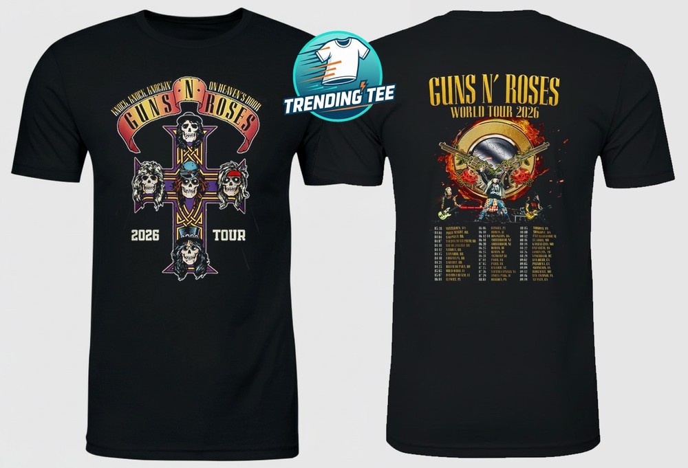 Guns N Roses World Tour 2026 T-Shirt Double Sided Y6301