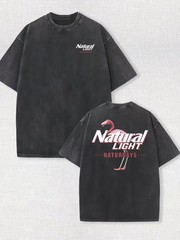 Men’s 230g Heavyweight 100% Cotton Oversized T-Shirt – Distressed Washed Vintage