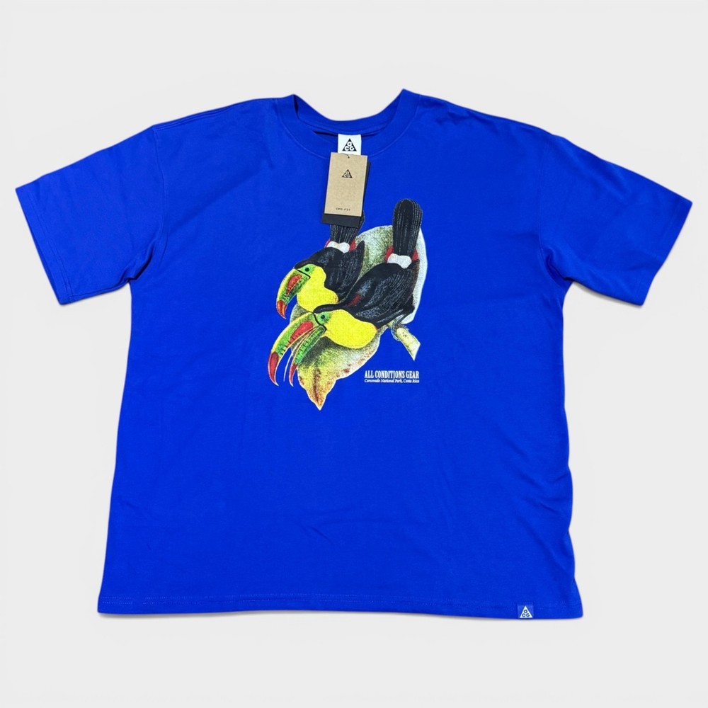 Nike ACG Dri Fit Toucan Costa Rica Tee Royal Blue Mens Large NWT HJ0792-480