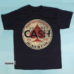 JOHNNY CASH The Man in Black Logo Heavy Cotton Black Unisex T-shirt Size S-5XL