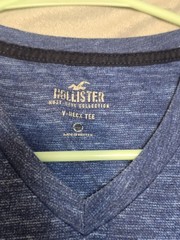 Hollister V-Neck Tee Must-Have Collection Feathered Blue Mens Sz L