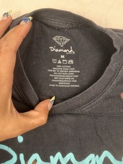 Diamond Supply Co Men’s Medium Black Bleach Dye Design Graphic Tee