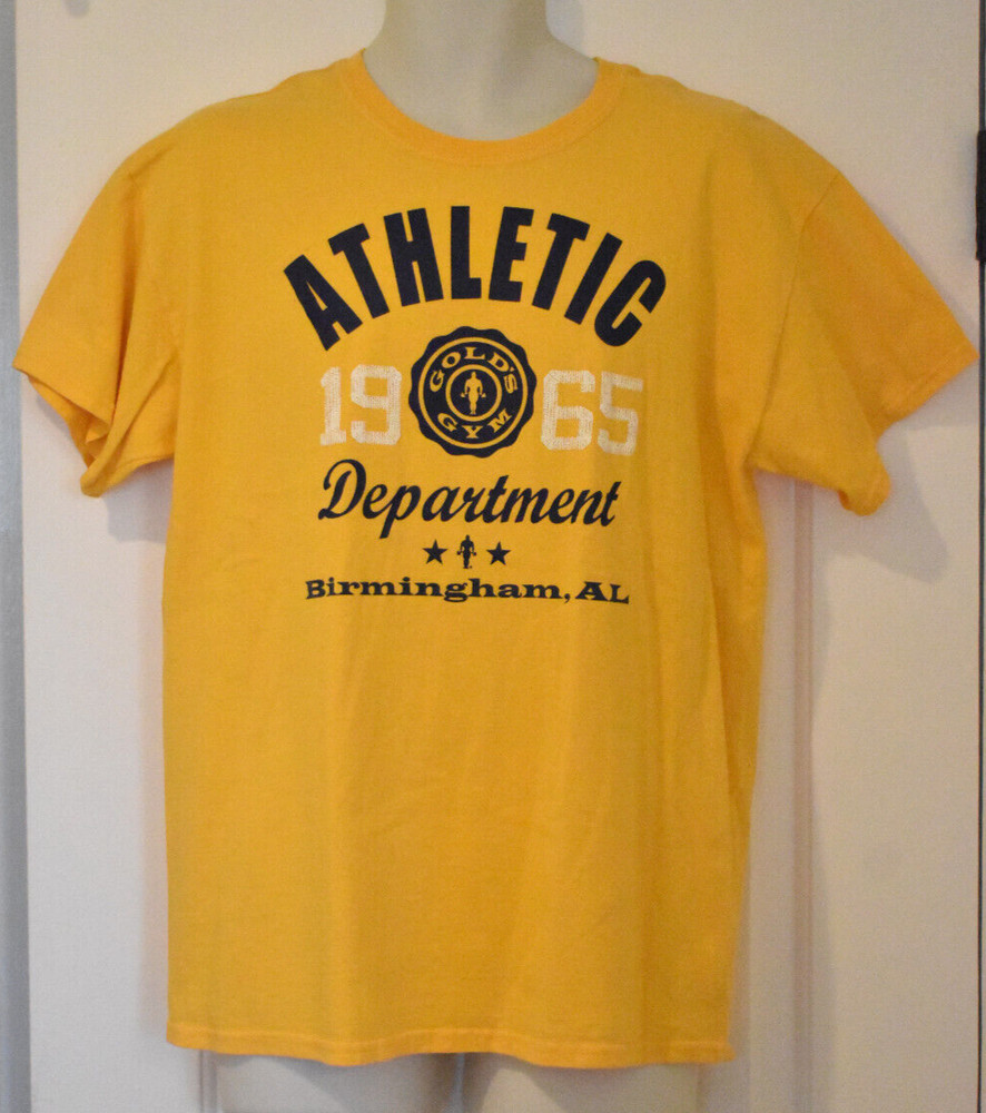 Gold Gym Athletic Department Birmingham AL Yellow T Shirt Size L Made In USA