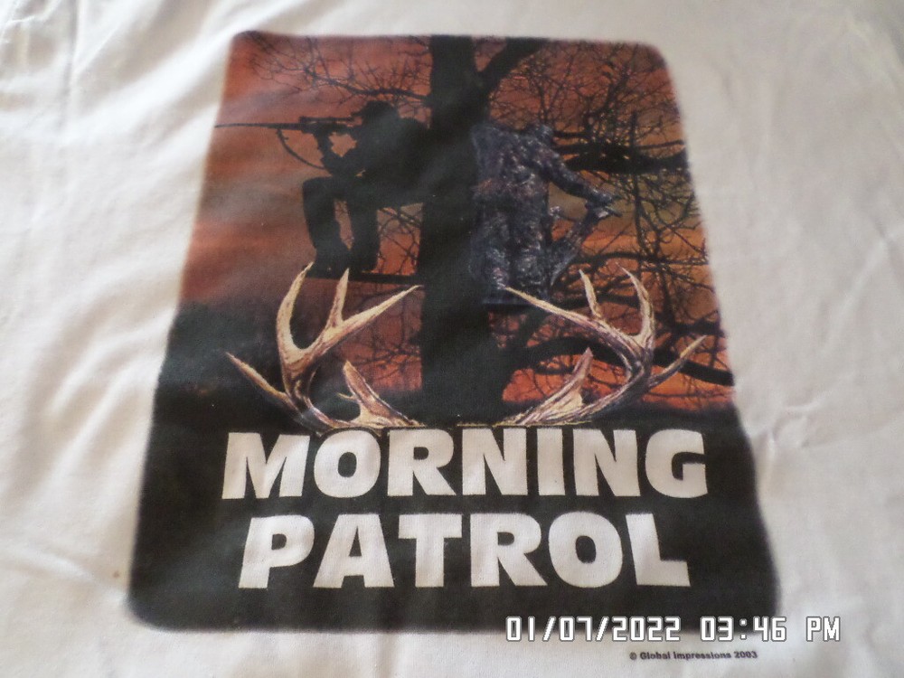NEW Hunting T-Shirt: Morning Patrol Hunters In Tree Stand LOTS of Colors & Sizes