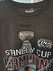 Reebok Chicago Blackhawks NHL Stanley Cup Champions 2015 Mens XL Grey T-Shirt