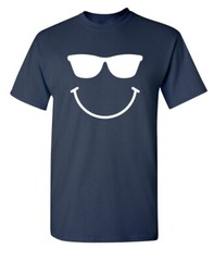 Goggles Smiling Face Sarcastic Humor Graphic Super Soft Ring Spun Funny T Shirt