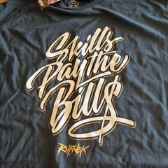 RUFNEK MENS T-SHIRT 2XL SKILLS PAYS THE BILL NEW WITH TAGS-