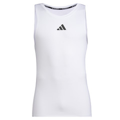 adidas Techfit Crew Neck Athletic Tank Top Mens White Casual Athletic HZ6991-A