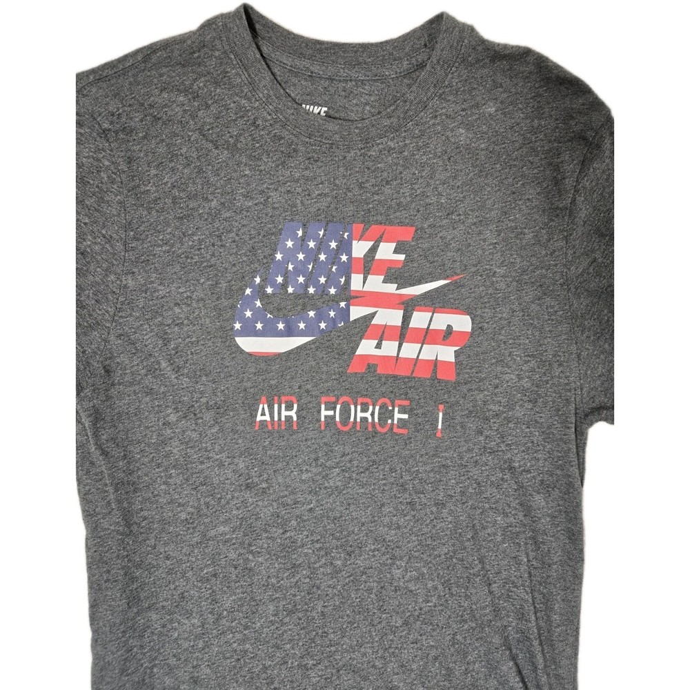 Nike shirt Airforce 1 mens Large short sleeve Gray red white blue usa