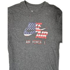 Nike shirt Airforce 1 mens Large short sleeve Gray red white blue usa