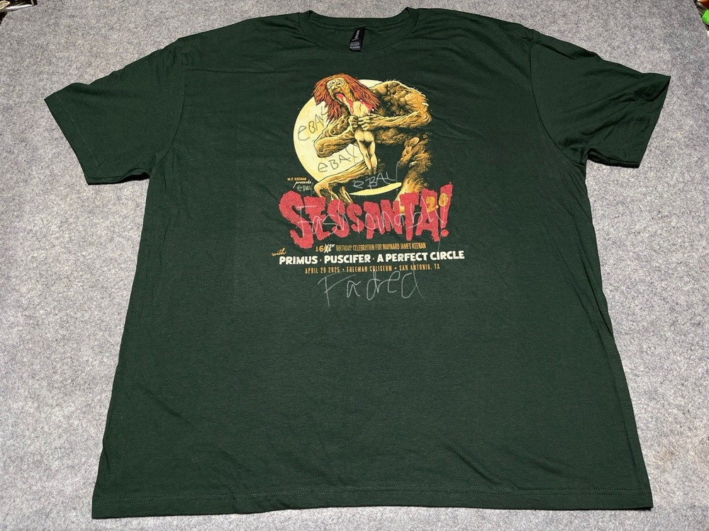 NEW 1 Night Only SESSANTA L Green Concert Tour 3 Eyed Crazy Shirt SATX 4/29/25