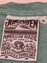 Jungmaven Hemp Organic Cotton T-Shirt Size M Green Made in USA 19×27
