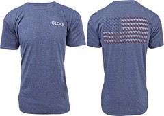 Glock Pistol Flag T-Shirt Heather Navy Cotton Short Sleeve AA7515 Fast Free Ship