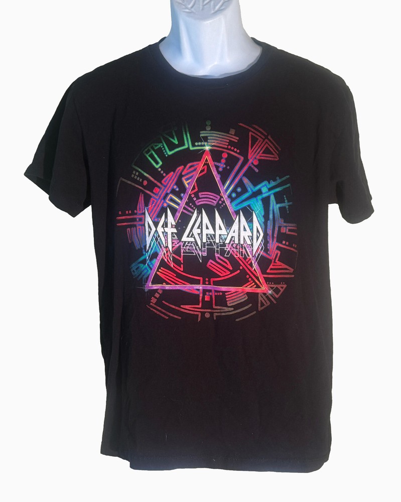 DEF LEPPARD Short Sleeve Crew Neck Black T-Shirt Size 18 (Small)