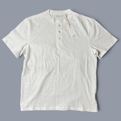Quince Organic Cotton Slub Henley Tee Mens Size XL White 100% Organic Cotton NWT