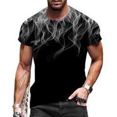 Camiseta Hombre Streetwear Negro Manga corta Casual Novedad suave y sedosa Moda