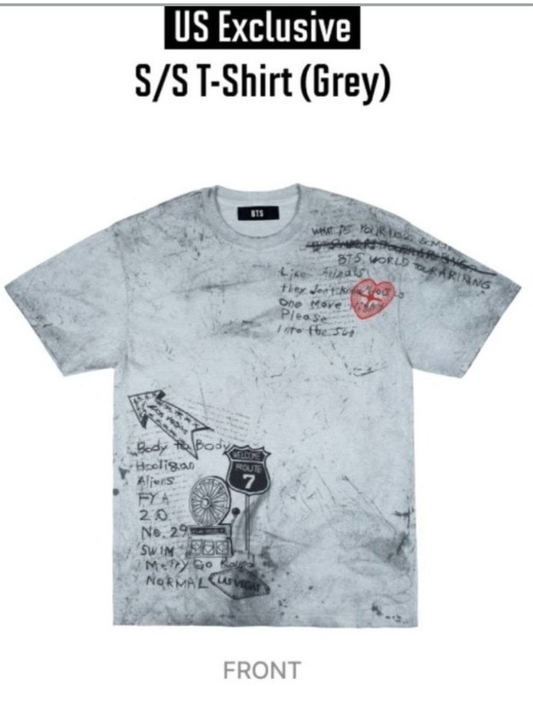 Brand New–BTS pop up Vegas Arirang s/s t shirt (grey) US exclusive SIZE XL