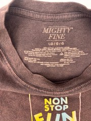 Mighty Fine “Non Stop Fun” Graphic T-Shirt Men’s Large Faded Black Gray Retro