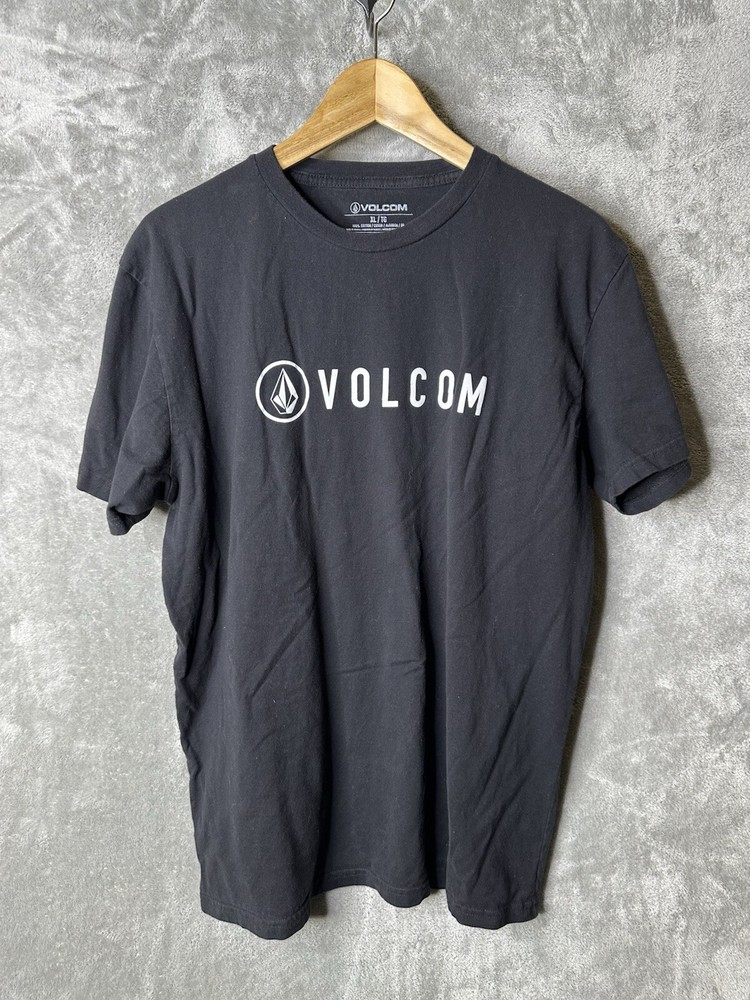 Volcom Shirt Mens Extra Large Black Short Sleeve Skater Diamond Stone Logo