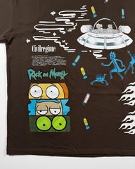 Civil Regime x Rick and Morty T-Shirt XL Brown Boxy Oversized Adult Swim NWOT