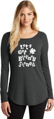 St Patricks Day Lets Get Blarney Stoned Ladies Tri Blend Long Sleeve Shirt