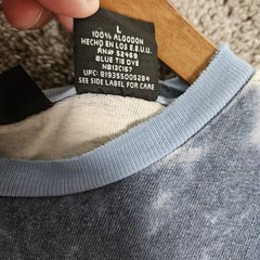 Vtg No Boundaries Shirt Mens Large Blue T-Shirt Tie Dye Distressed Made In USA