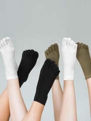 6 Pairs Unisex Cotton Toe Socks, Low Cut Ankle Five Toe Sock for Running