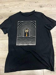 Goodfellow & Co Men’s L Black Cotton Knit Beach Graphic Crewneck T-Shirt