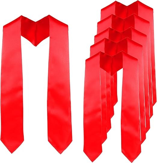 6 Pieces Unisex Graduation Stole Blank Graduation Sash Plain Grad Stole 72 In…