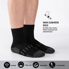 Men’s Ankle Athletic Socks Quarter Cushion Moisture Wicking Running Sports Wo…