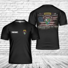 Custom Name US Army Rangers Lead the Way AOP Shirt 3D shirt Full Size S-5XL