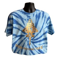 Astronaut Blue Tie Dye T-Shirt – Gold Foil Design, Comfortable Fit, Cosmic Style