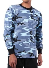 BACKBONE Mens Army Camo Long Sleeve Hunting Camp Outdoor Casual Tee T-Shirt