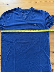 American Eagle Men’s Heritage Classic Fit V-Neck Short Sleeve T-Shirt M Blue
