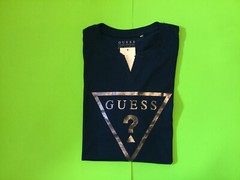 GUESS Los Angeles Men’s Short Sleeve T-Shirt Size LARGE Blue w/Silver Cotton NEW