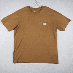 Carhartt Mens K87 Pocket T-Shirt Large Brown Heather Original Fit Cotton Blend