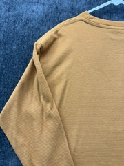R+L Luxury Thermal Shirt Mens XL Beige Heavyweight Waffle Knit Ribbed Cuffs