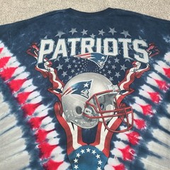 New England Patriots Tie-Dye T-Shirt Men’s Size XL Blue Gray Red All-Over-Print
