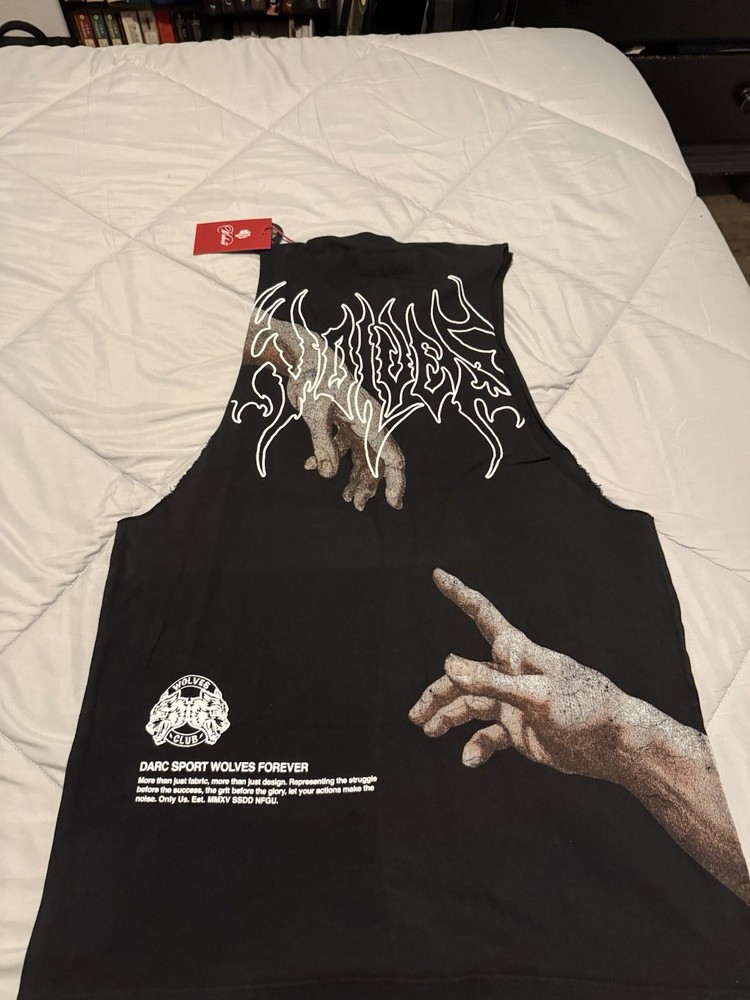 Wolves Creator V2 Tommy Muscle Tee Men’s M Black/White Sleeveless Graphic