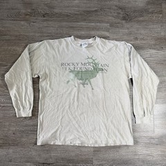 Vintage Y2K Rocky Mountain Elk Foundation T Shirt Mens XL Nature Animals 20th