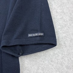 Polo Ralph Lauren Shirt Mens XL Navy Blue Ribbed Combed Cotton Short Sleeve Tee