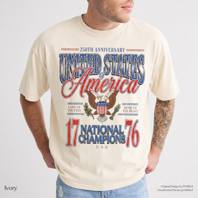 July 4th 1776 National Champions Funny T-Shirt, America 250th Anniversary