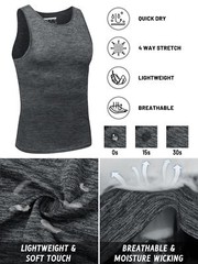Mens Gym Tank Shirts Sleeveless Muscle Top Quick Dry Workout Fitness Sports Vest