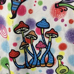 Mens Retro Psychedelic Mushroom T Shirt Trippy Colorful Retro 90s Acid Vibes