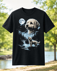Maltipoo Howling to the Moon T-Shirt