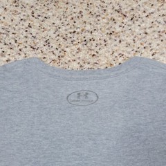 Under Armour Shirt Mens Small Gray Black Logo Heatgear Athletic Outdoors A7*