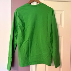 Apple Long Sleeve Shirt Large Tech Promo Green Recycled Cotton Crew Neck Tee