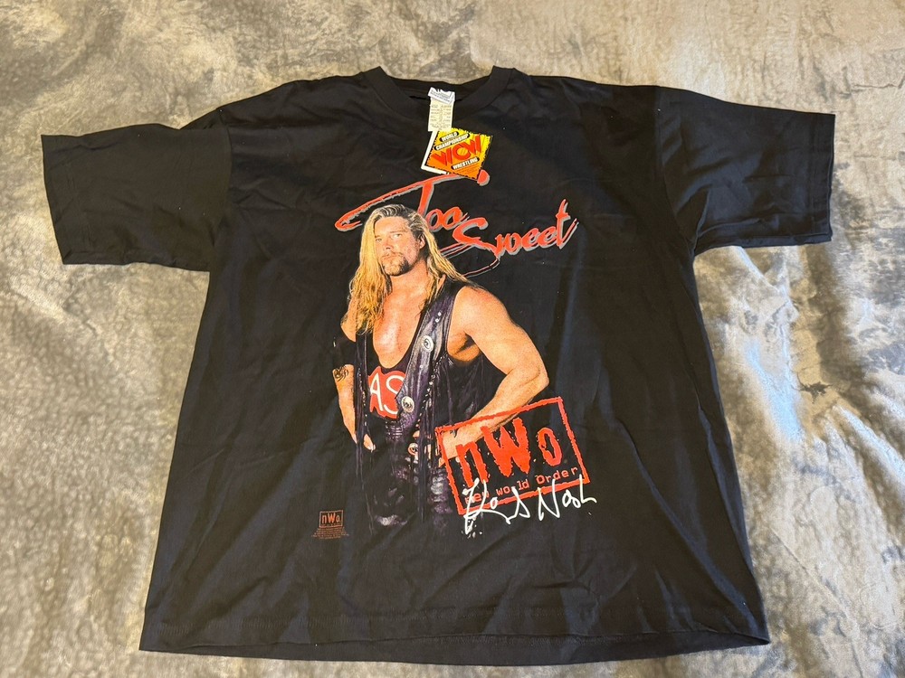 Vintage WCW Kevin Nash Shirt Mens 2XL Black Wrestling NWO Too Sweet 90s NWT