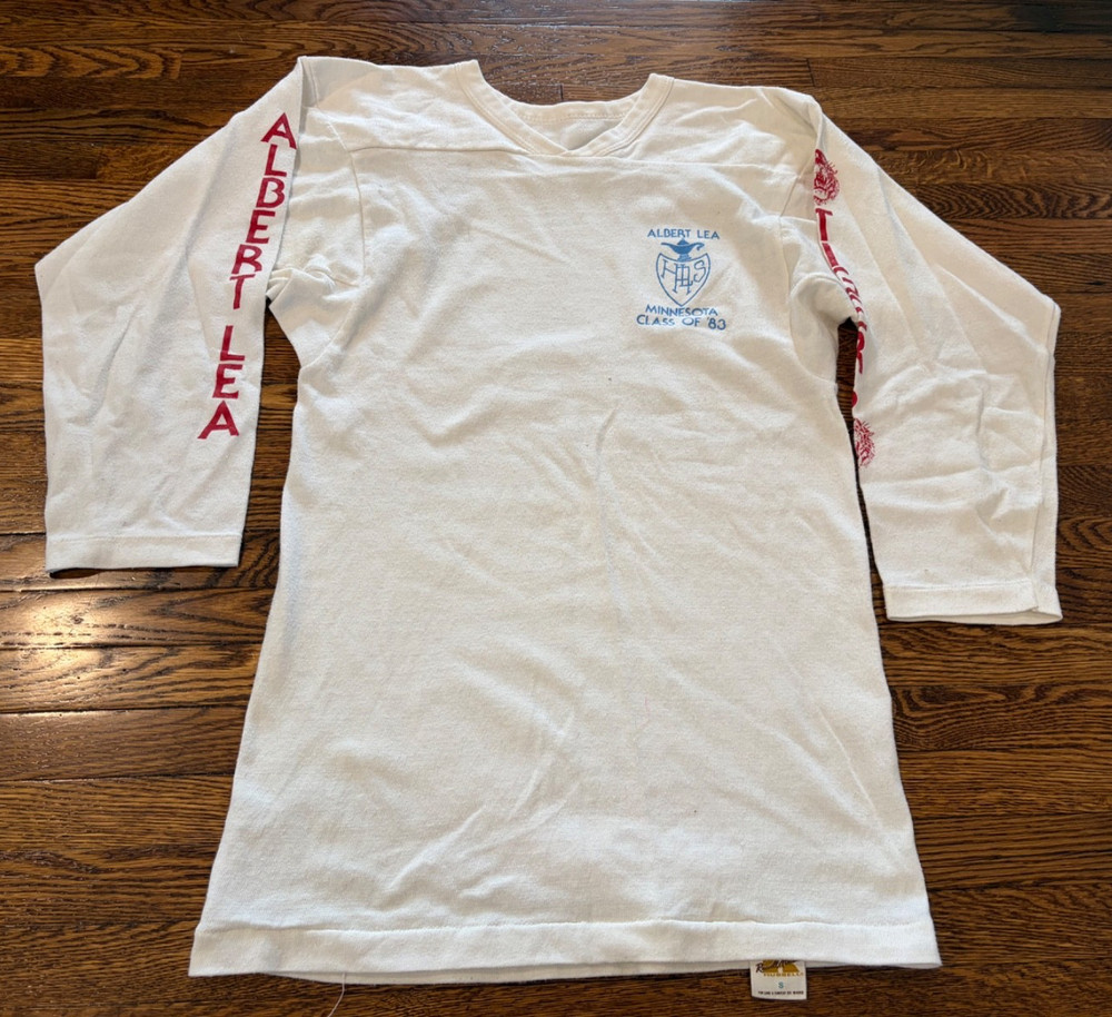 Albert Lea Tigers Shirt Adult S White Class of 1983 80s Minnesota High School